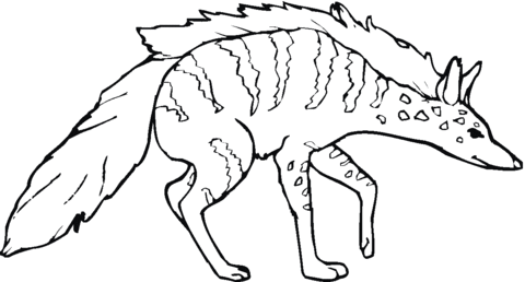 African Striped Hyena Coloring Page